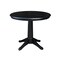 International Concepts Round 36 in Rd Top Pedestal Table, 12 in Leaf, 28.9 inH, Dining Height, Black, 36 in W, 48 in L K46-36RXT-27B - alternate 1